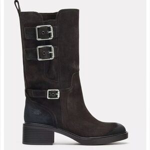 Brown Suede Buckled Boots size 9